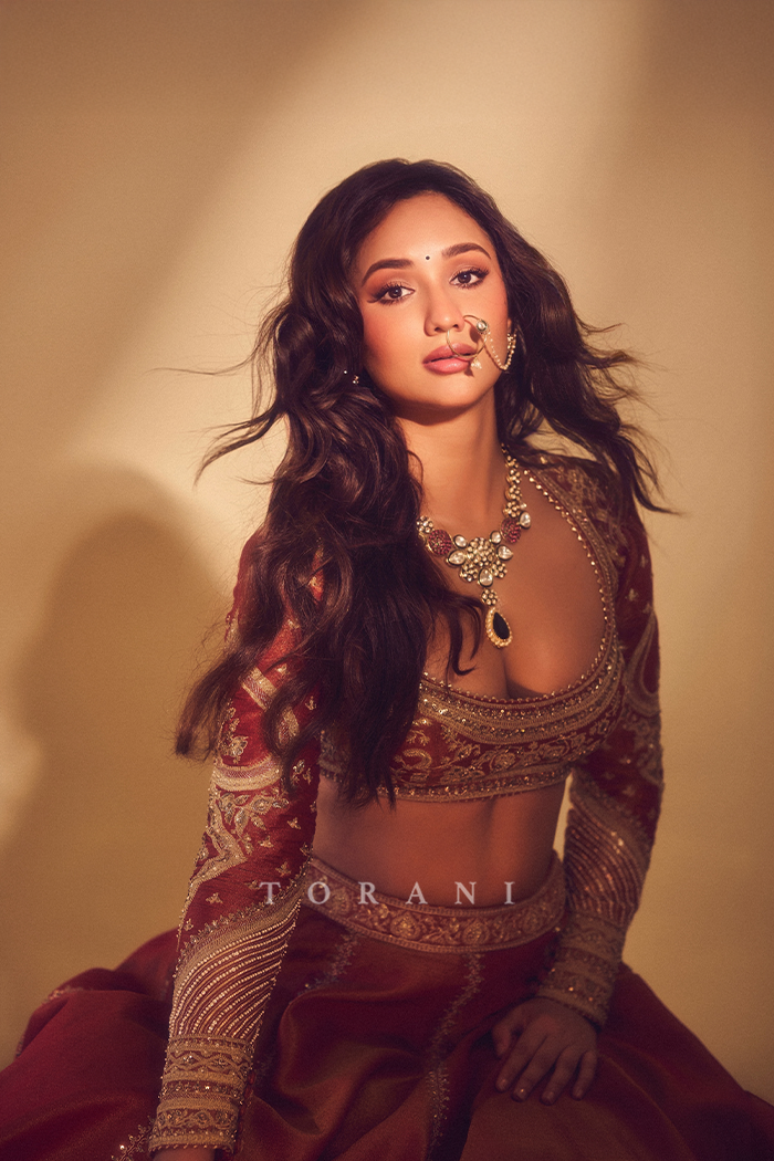 Akanksha Sharma in our Gerua Subhi Lehenga Set