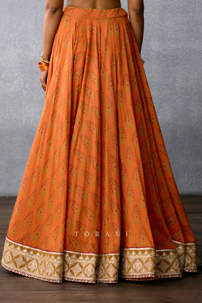 SALE - Gerua Janma Lehenga Skirt