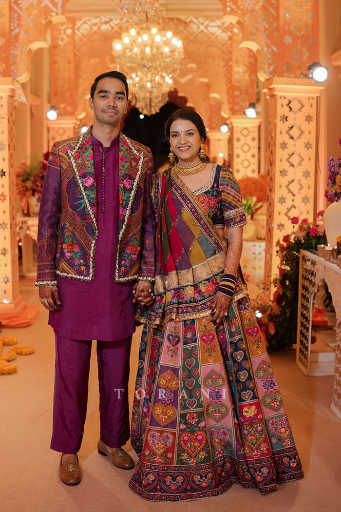 Kajol & Achal in our Dil Rangrez Jiya Lehenga Set and Dil Kusha Rafi Jacket Set