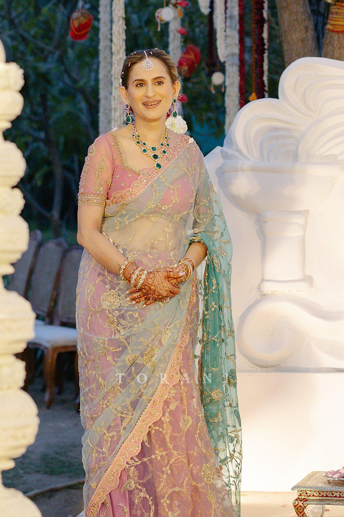Shalini in our Sagar Poshaki Angia Saree Set