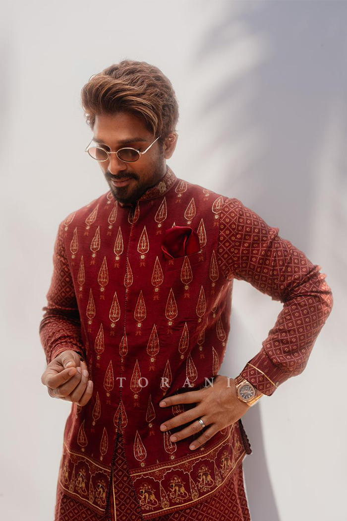 Allu Arjun in our Gulnar Zain Bandi Set