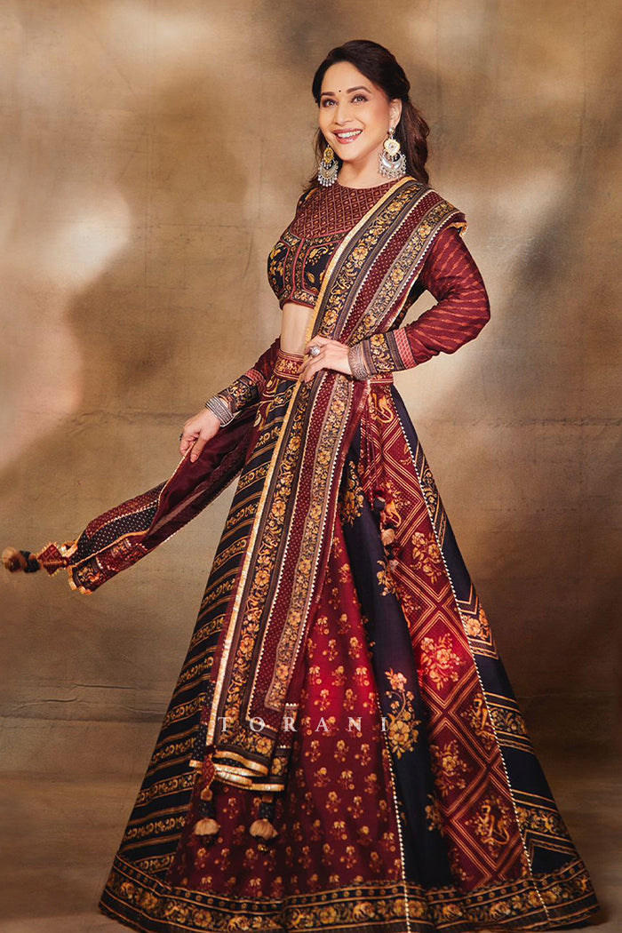 Madhuri Dixit in wearing Digital Bhagalpuri Print Lehenga Set from Torani&