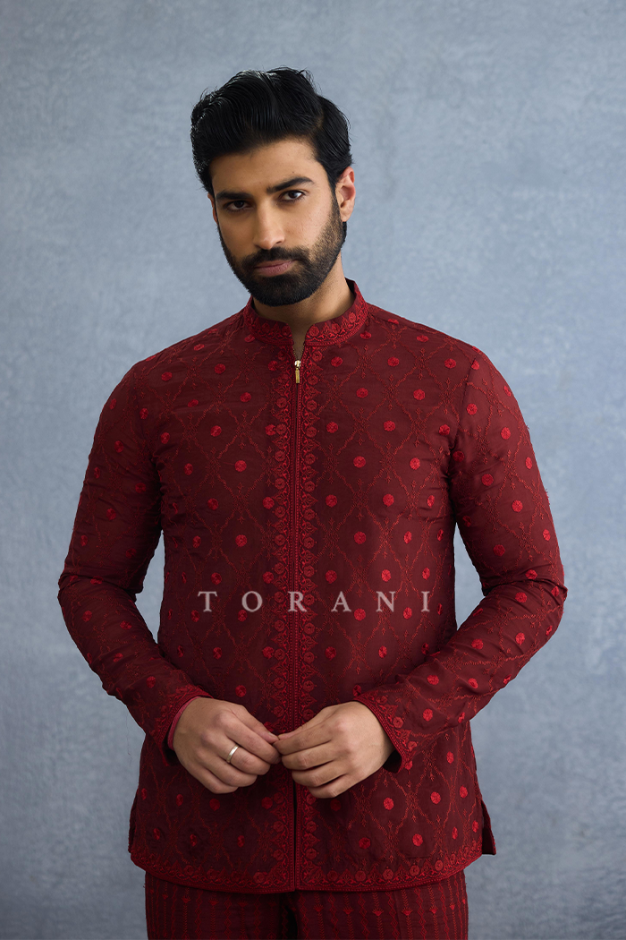 Surkh Aahaad Jacket Set