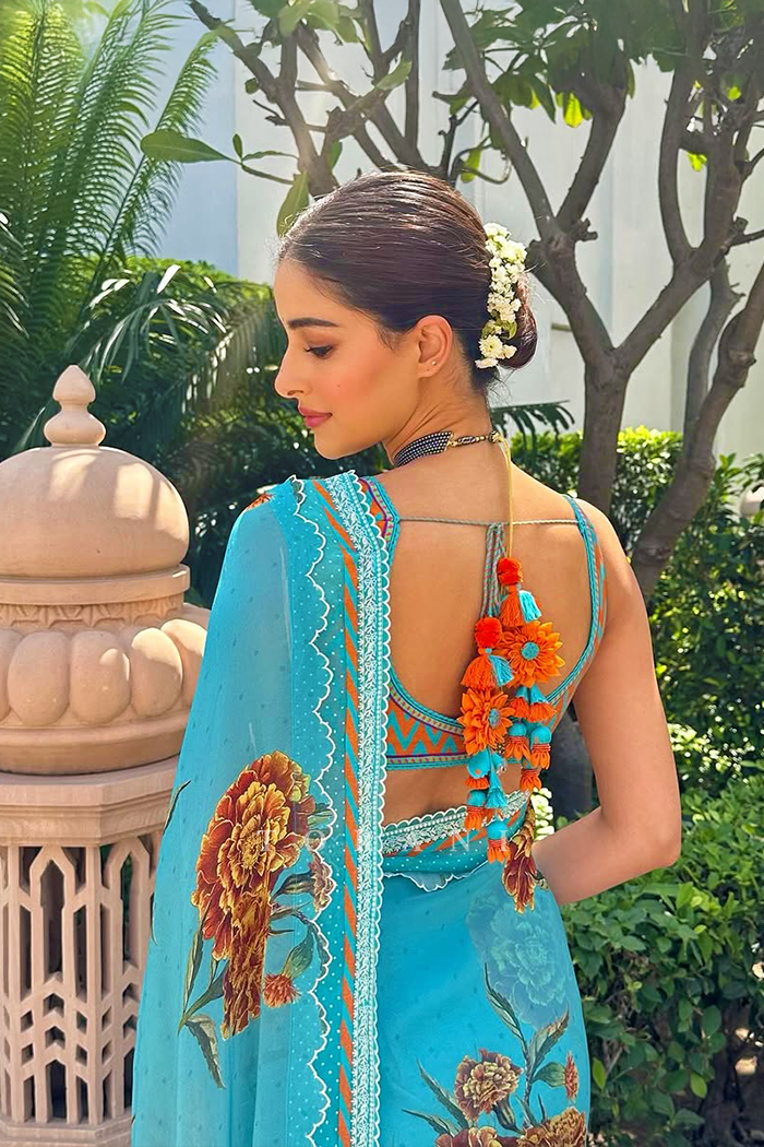 Ananya Panday in our Firoza Raasika Saree Set