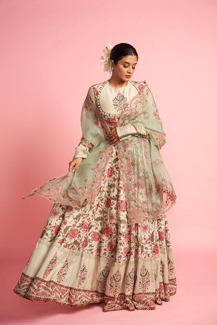 Priya Mani Raj in our Jaituni Bindu Lehenga Set