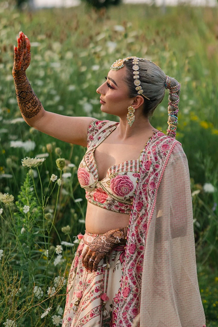 Reena Bola in our custom Kasturi Waheeda Lehenga Set