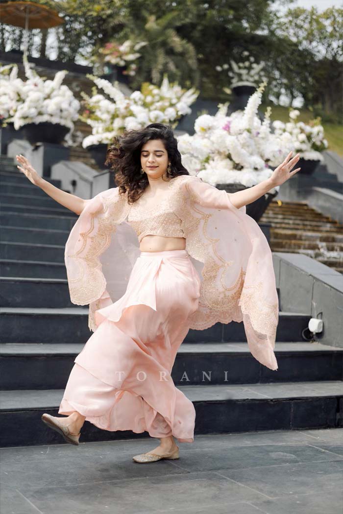 Mithila Palkar in our Gul-Mohar Zuri Cape Set