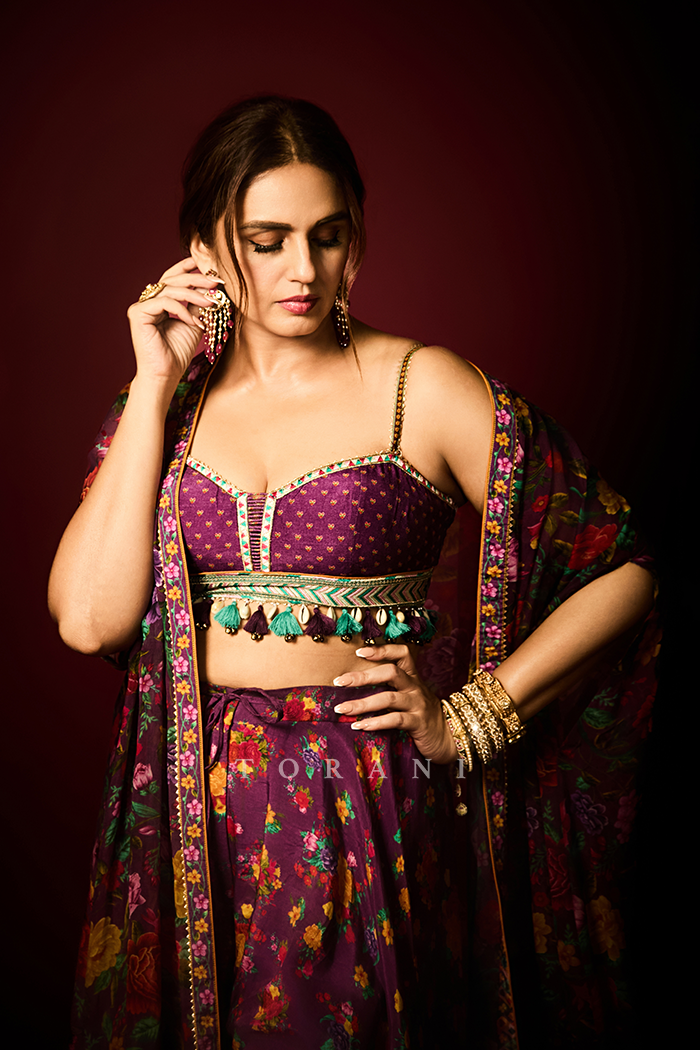 Huma Qureshi in our Dil Kusha Anamari Cape Set