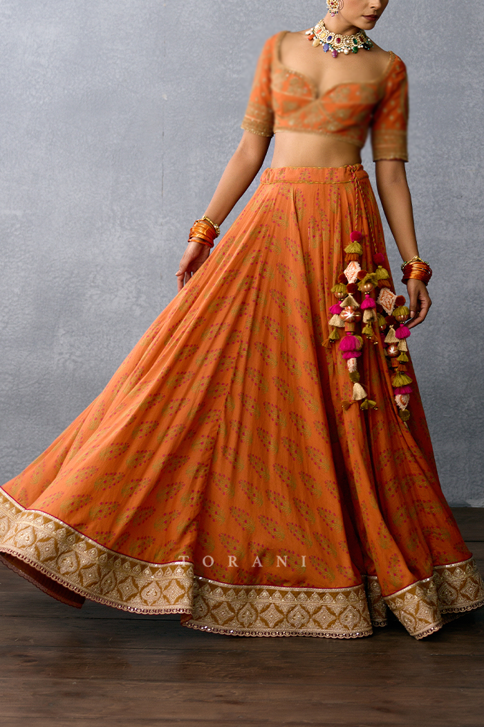 SALE - Gerua Janma Lehenga Skirt