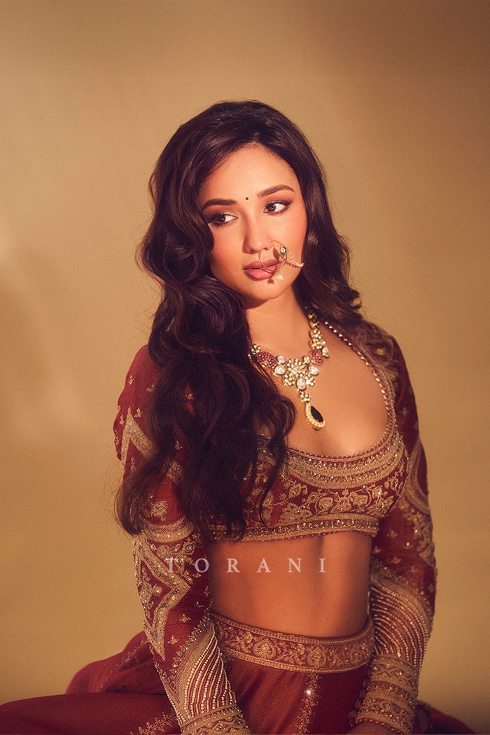 Akanksha Sharma in our Gerua Subhi Lehenga Set