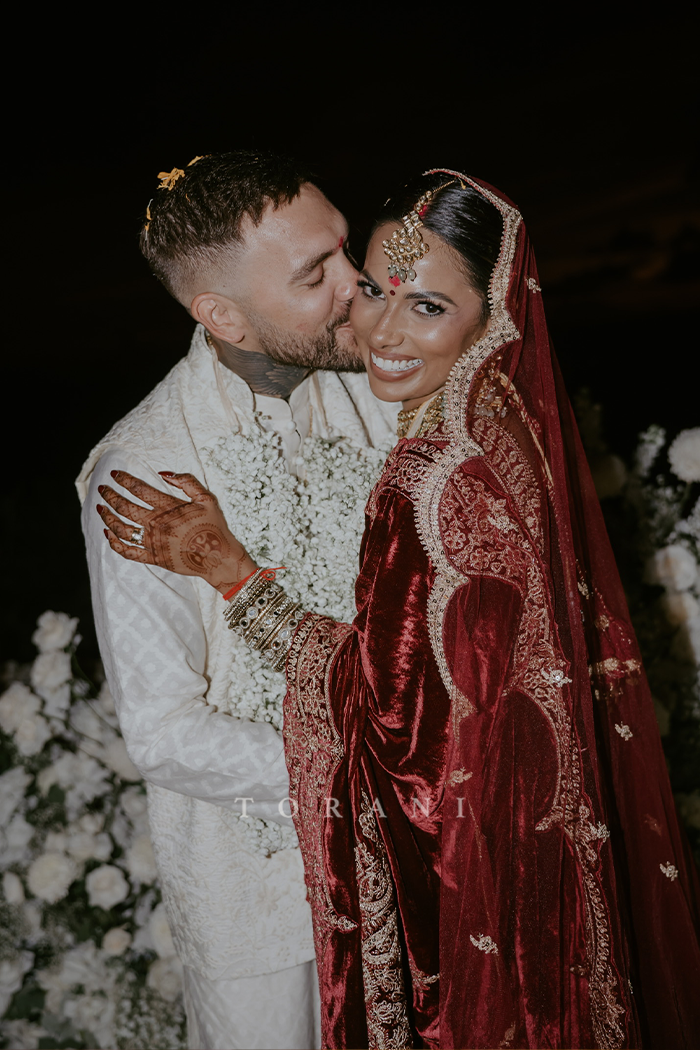 Triveni in our Sindoori Makhmal Agahni Yuvani Saree Set