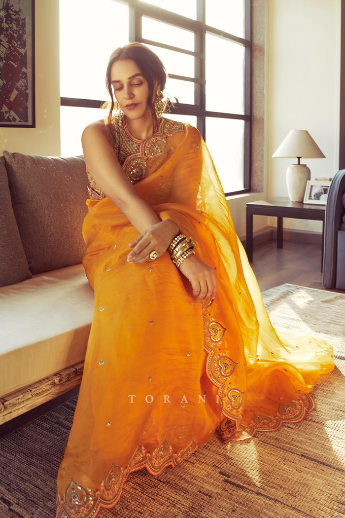 Neha Dhupia in our Dil Seher Samila Safiyya Saree Set