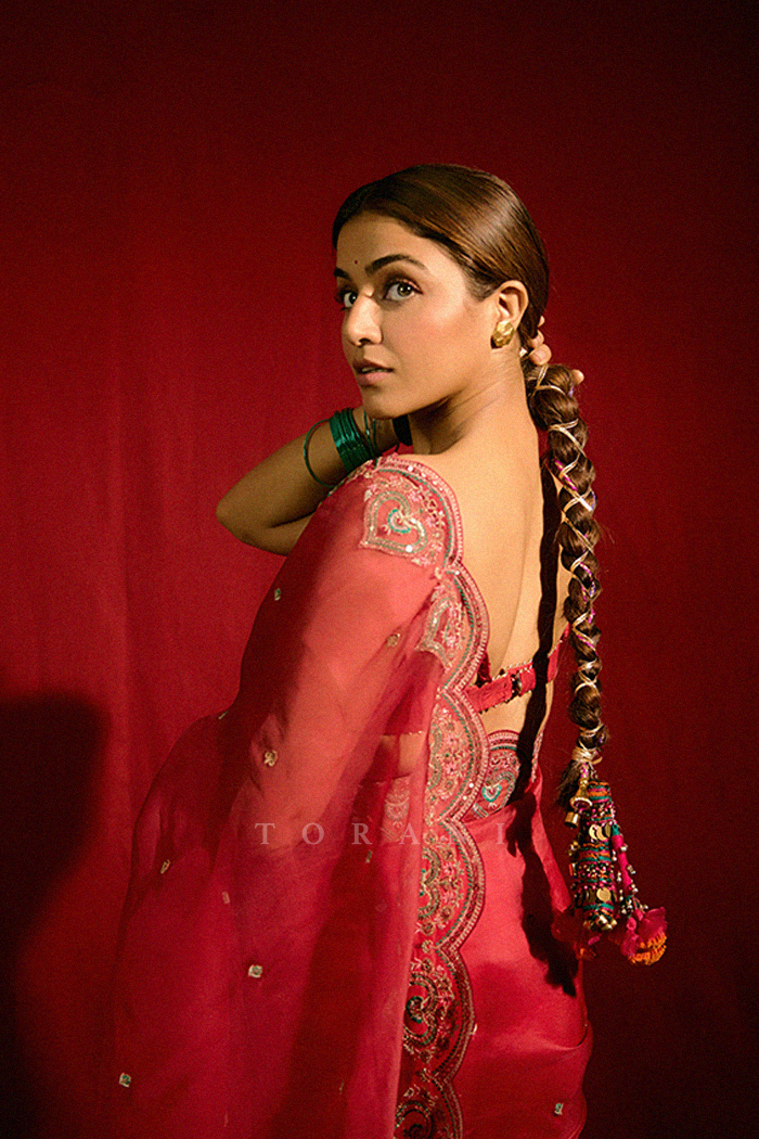 Wamiqa Gabbi in our Dil Surkh Samila Gazal Saree Set