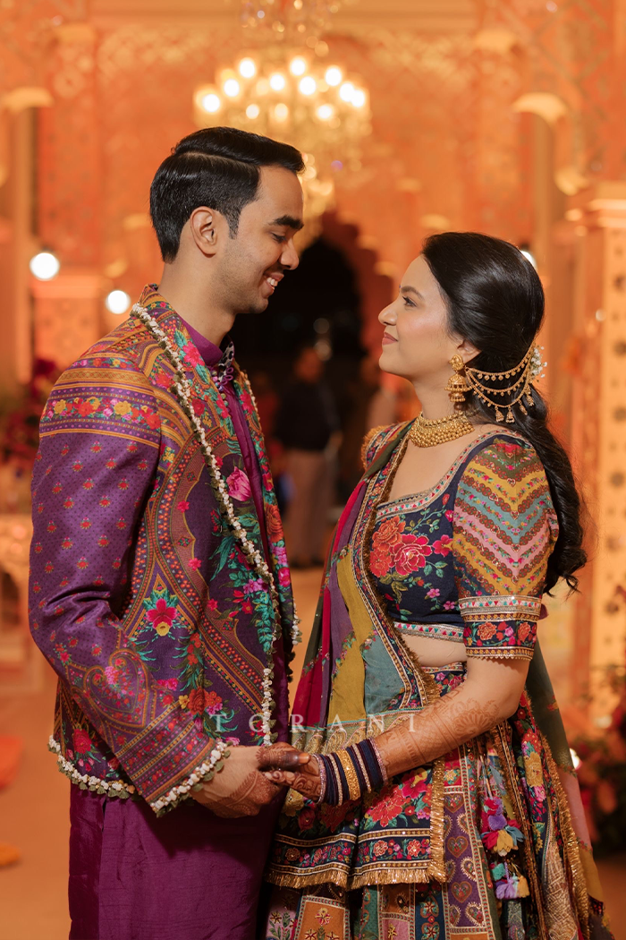 Kajol & Achal in our Dil Rangrez Jiya Lehenga Set and Dil Kusha Rafi Jacket Set