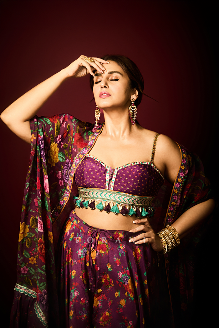 Huma Qureshi in our Dil Kusha Anamari Cape Set