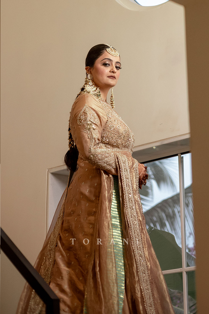 Sachi Kaur in our Custom Talai Jahaanaara Khada Dupatta & Skirt Set