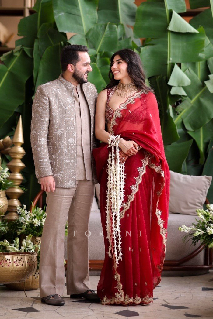 Janvi Vishanwani in our Sindoori Nayantara Lasika Saree Set