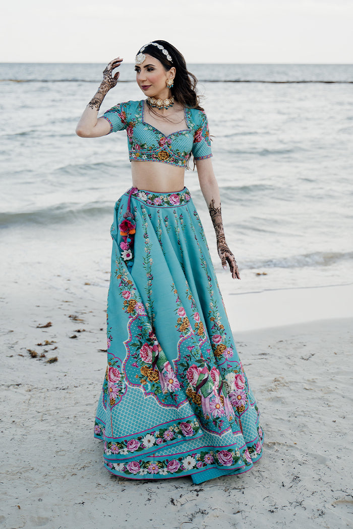 Sapna Deroche In Our Firoza Arshneer Lehenga Set