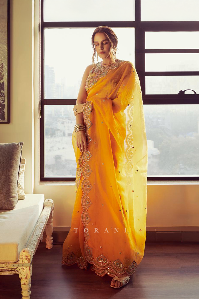 Neha Dhupia in our Dil Seher Samila Safiyya Saree Set