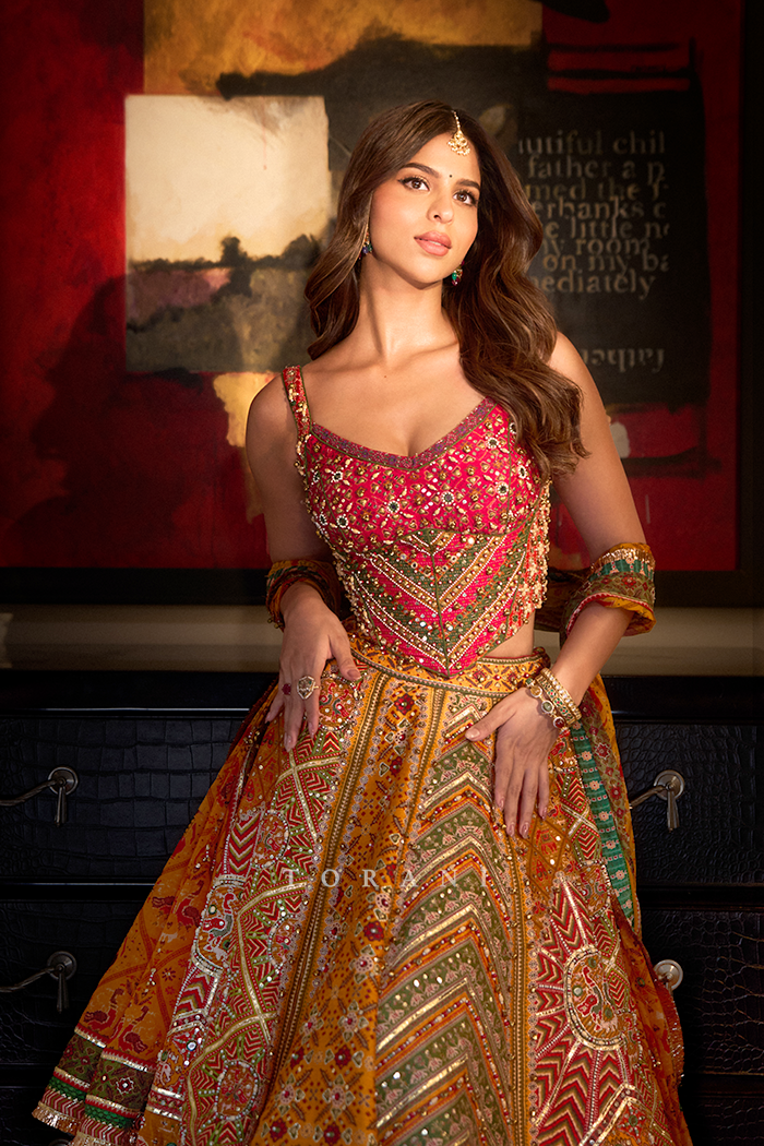 Suhana Khan in our Custom Kanak Dil Meher Lehenga Set