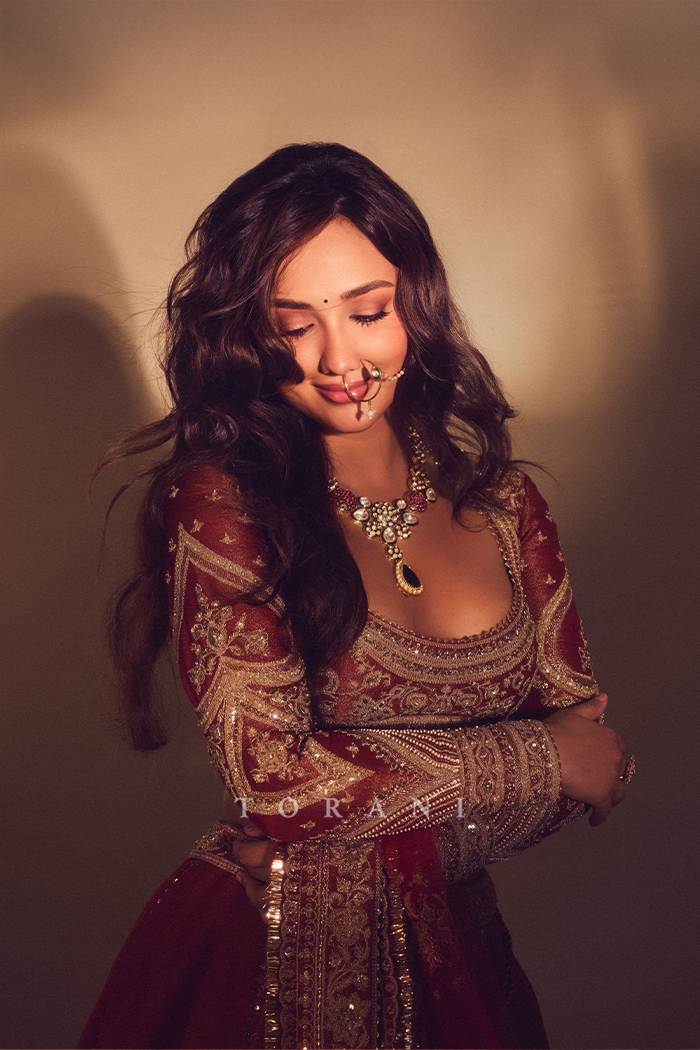 Akanksha Sharma in our Gerua Subhi Lehenga Set