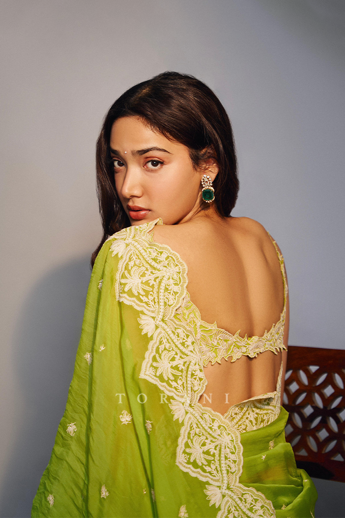 Medha Shankr in our Angoori Nitya Ziya Saree Set