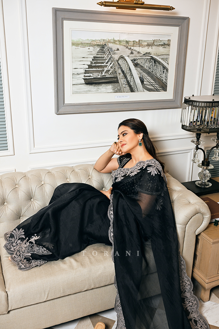 Kajol Devgan in our Raat Rani Afrah Aavya Saree Set