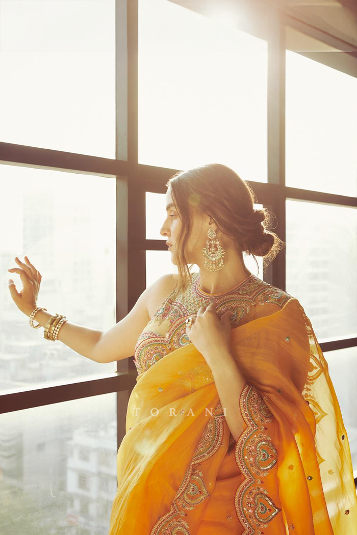 Neha Dhupia in our Dil Seher Samila Safiyya Saree Set