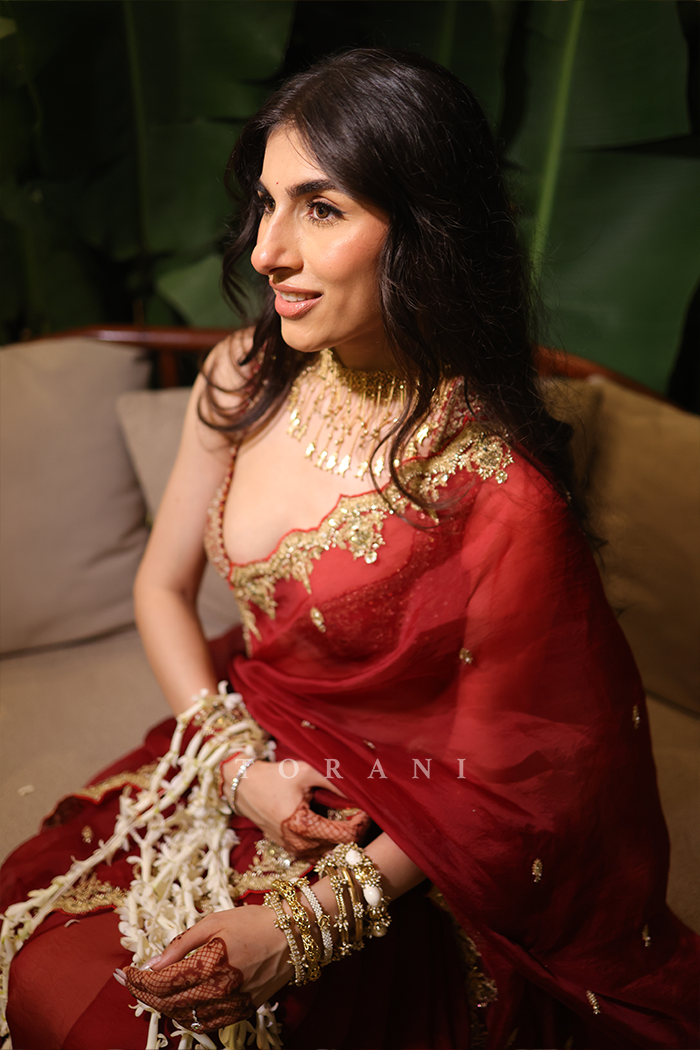 Janvi Vishanwani in our Sindoori Nayantara Lasika Saree Set