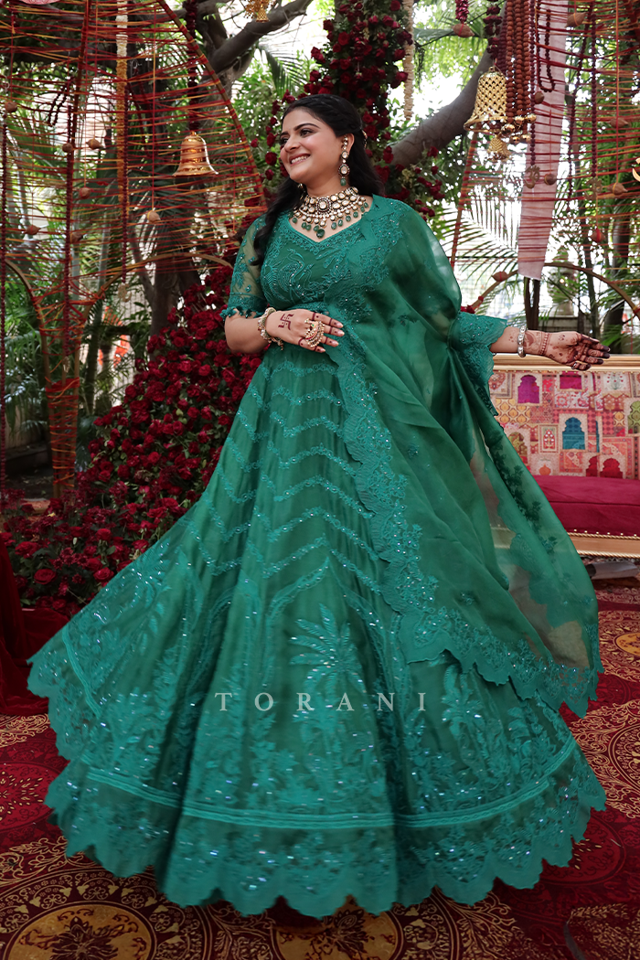 Lipsa Shivani in our Sabz Indira Lehenga Set