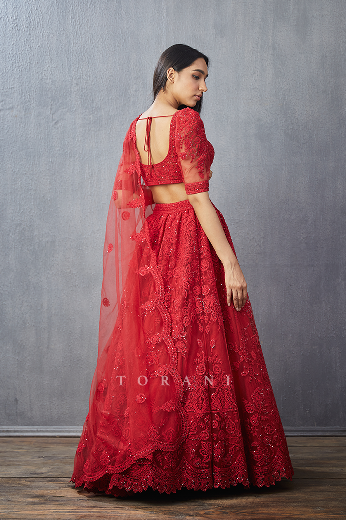 Surkh Hansini Lehenga Set