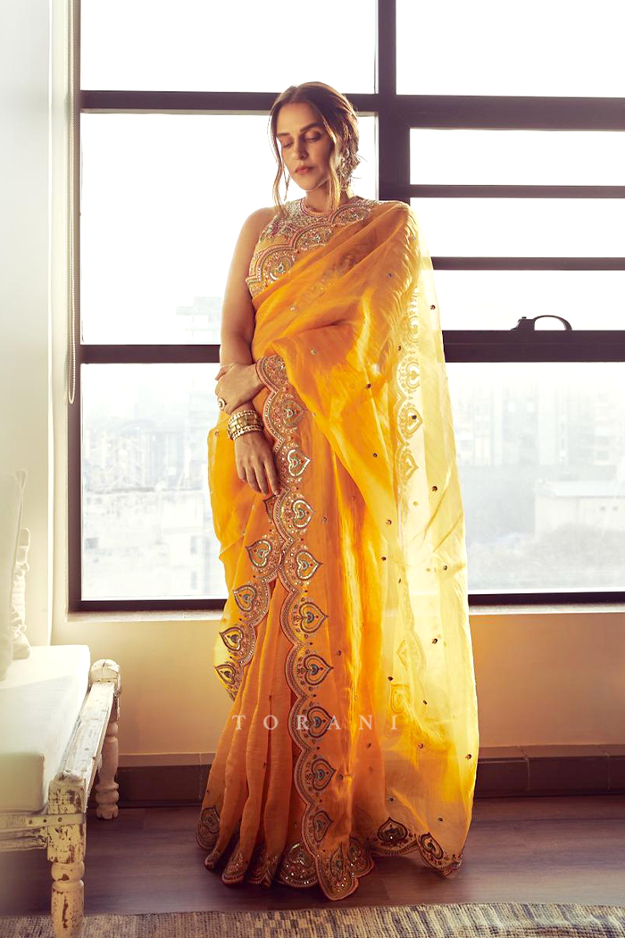 Neha Dhupia in our Dil Seher Samila Safiyya Saree Set