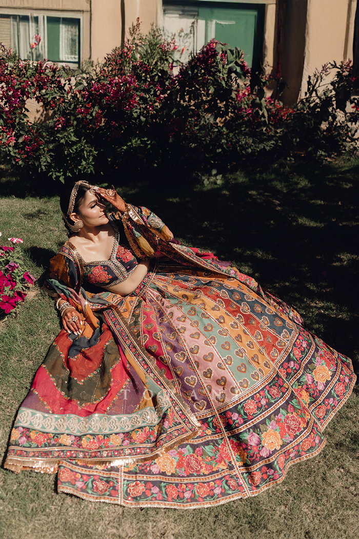 Kesar & Dhairya in our Dil Rangrez Jiya Lehenga Set and Dil Kusha Arham Jacket Set