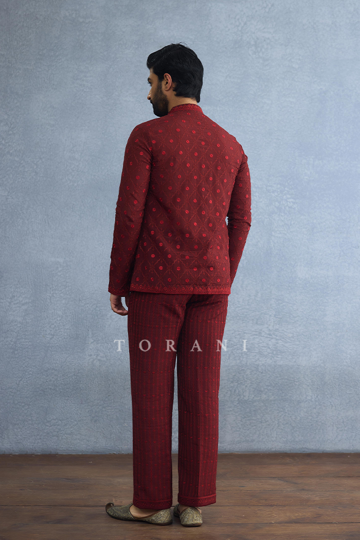 Surkh Aahaad Jacket Set