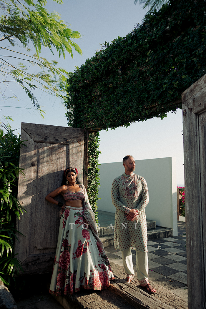 Pracheta Choudhary Bailey With Her Partner In Our Jaituni Gooncha Lehenga Set & Jaituni Tejal Kurta Set