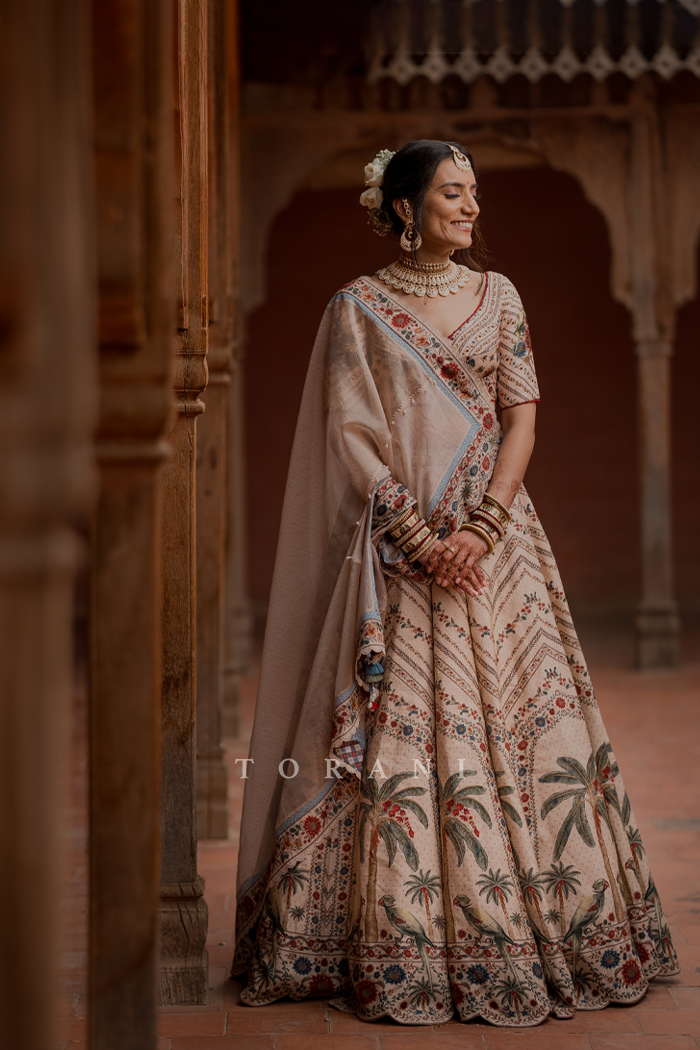 Richa & Rishabh in our Custom Lehenga and Bandi Set