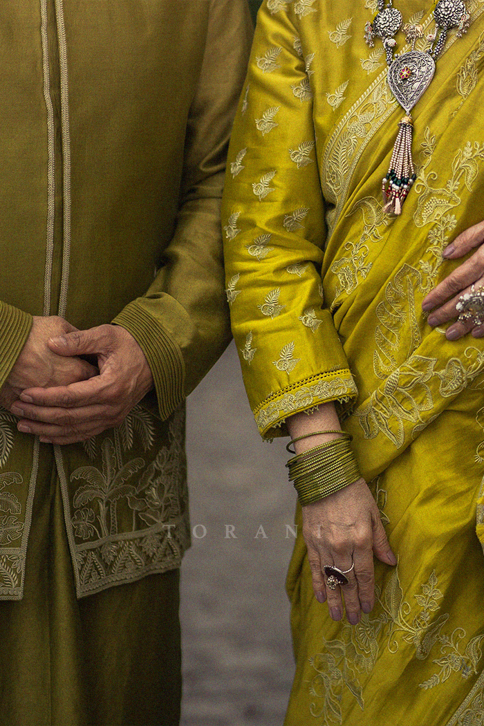 Rekha & Vishal Bhardwaj in our Henna Custom Sets