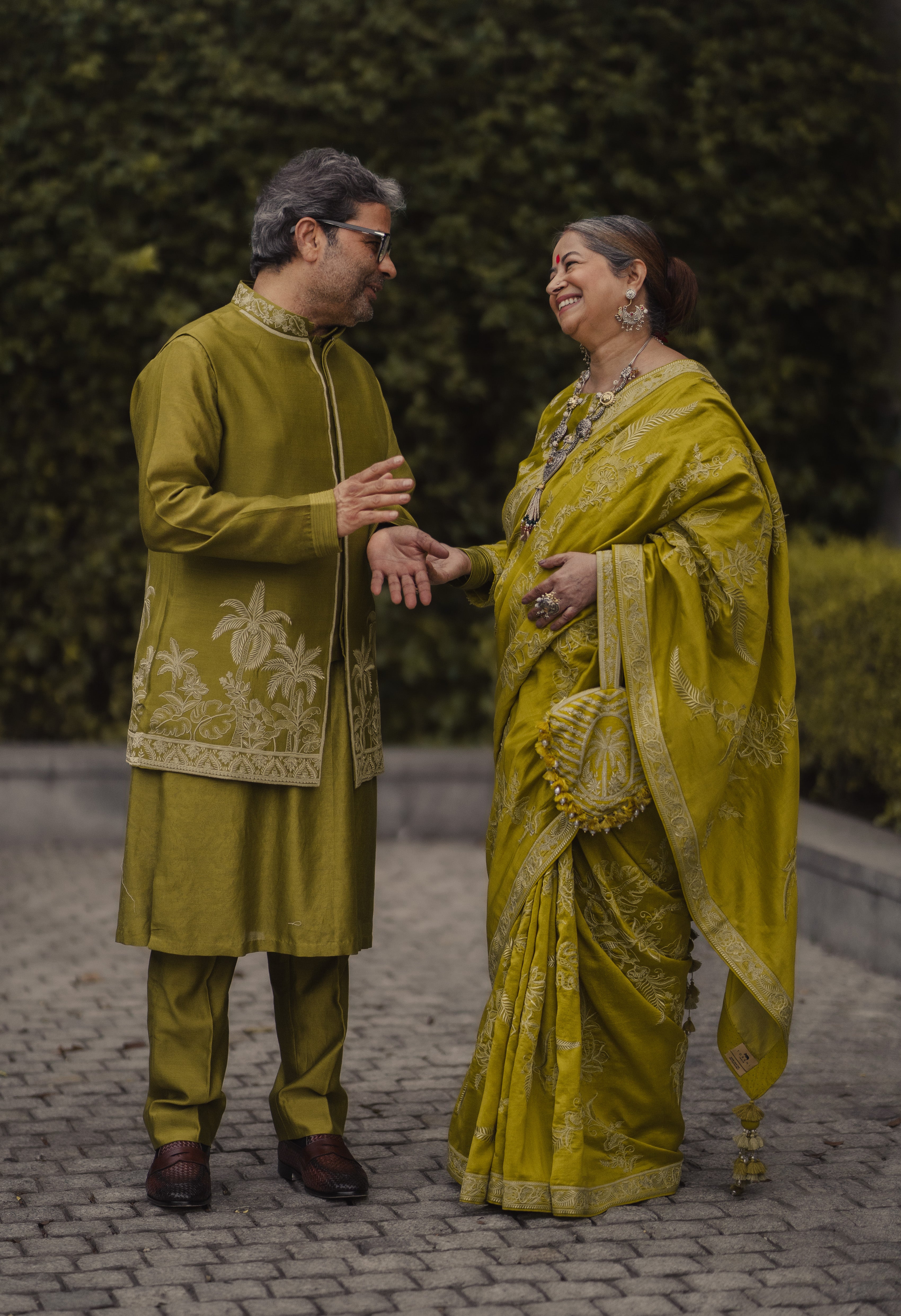 Rekha & Vishal Bhardwaj in our Henna Custom Sets