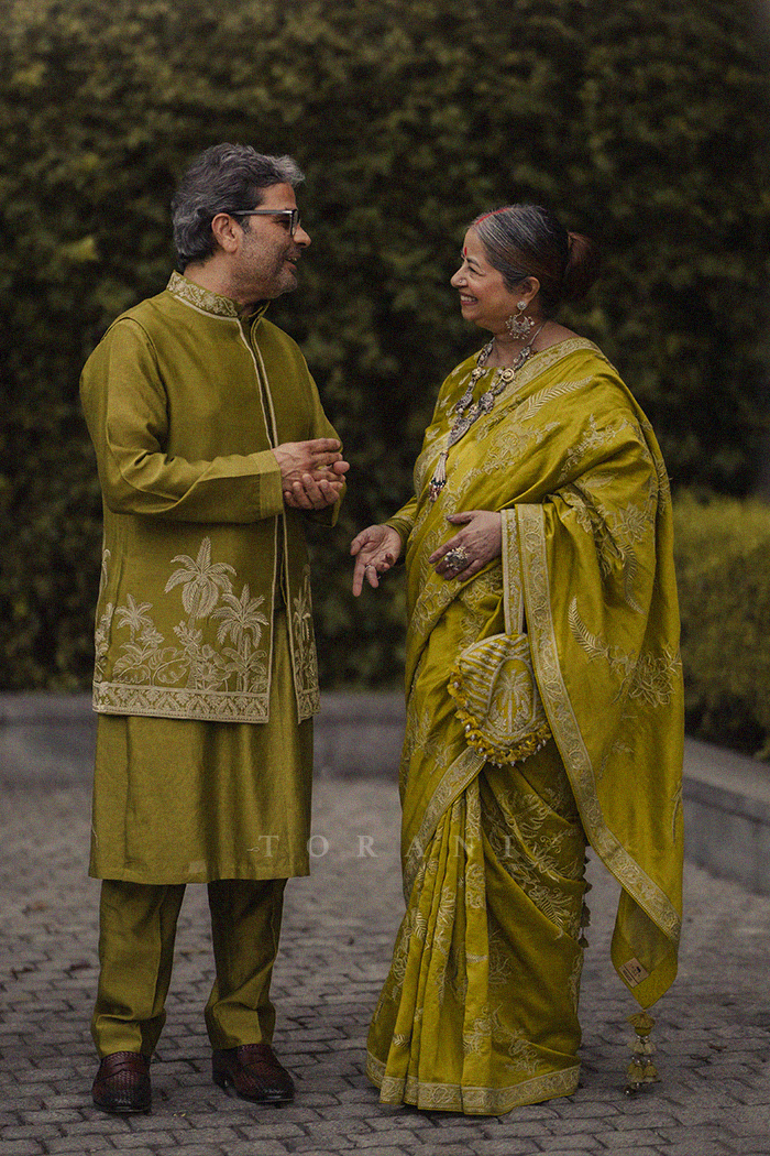 Rekha & Vishal Bhardwaj in our Henna Custom Sets