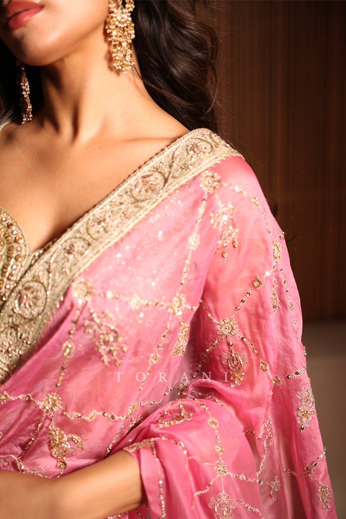 Nysa Devgan in our Sheesh Gul Malikaana Saree Set