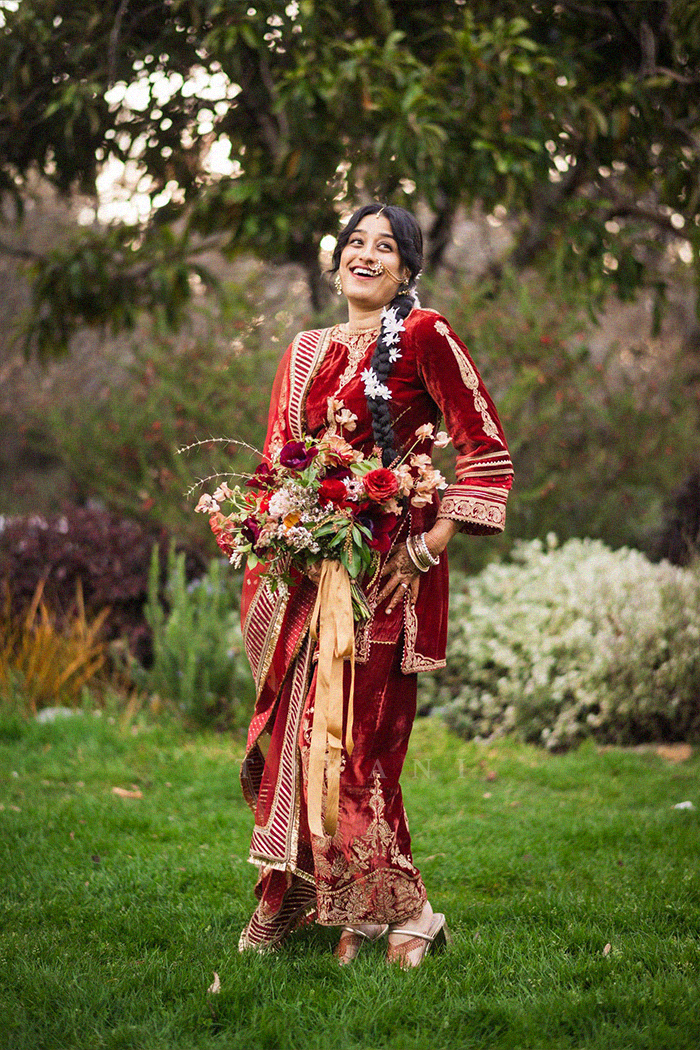 Hana in our Sindoori Yoshita Makhmal Kurta Set