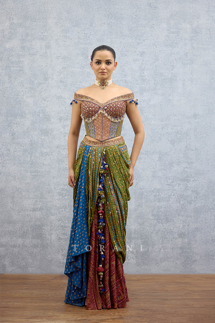 Tanjore Lakshmi Corset Skirt Set