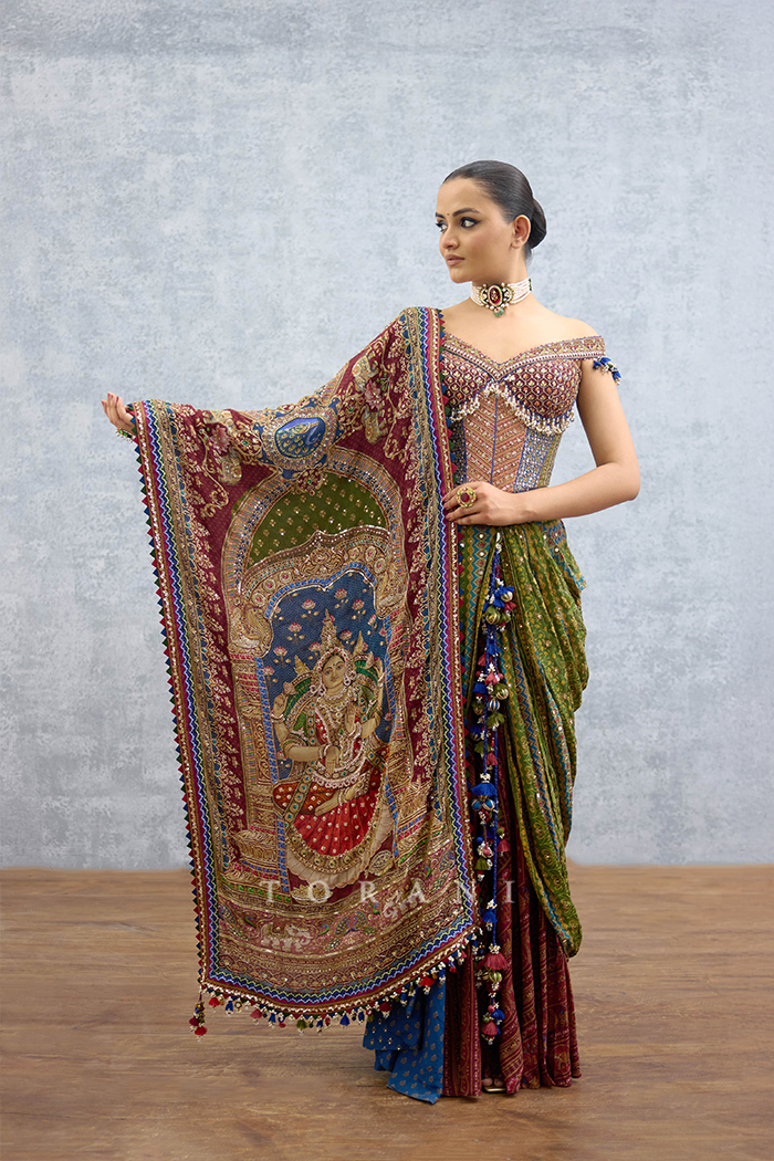 Tanjore Lakshmi Corset Skirt Set