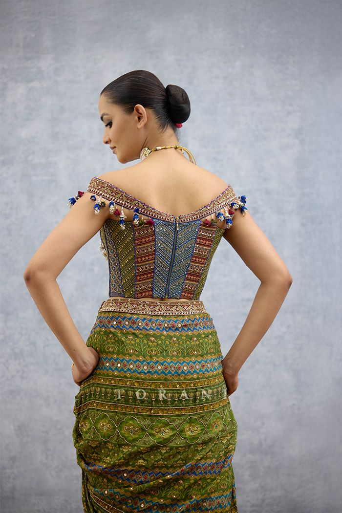 Tanjore Lakshmi Corset Skirt Set