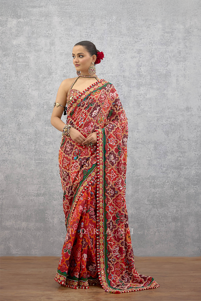 Raktangi Surkhi Saree