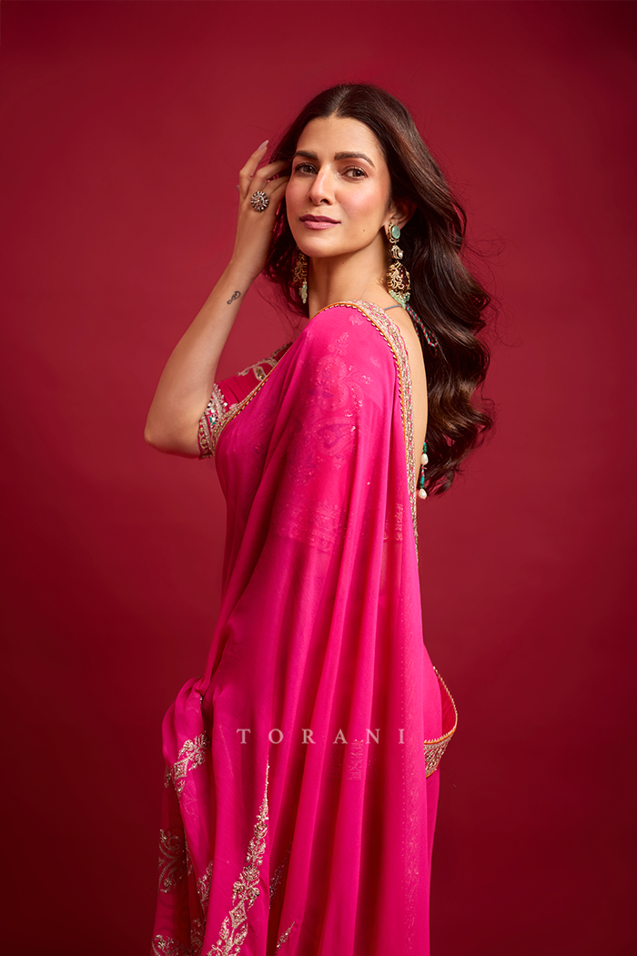 Nimrat Kaur in our Padma Chitra Shrimati Saree Set
