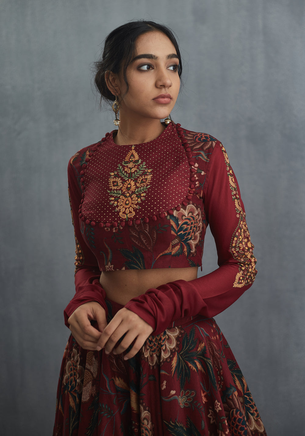 Sanobar Bindu Aari Waraq Lehenga Set