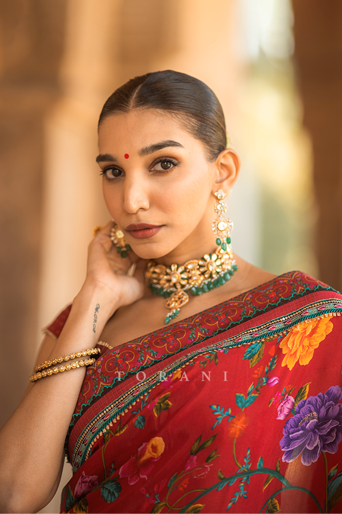 Juhi Godambe in our Dil Surkh Gazal Javeri Saree Set