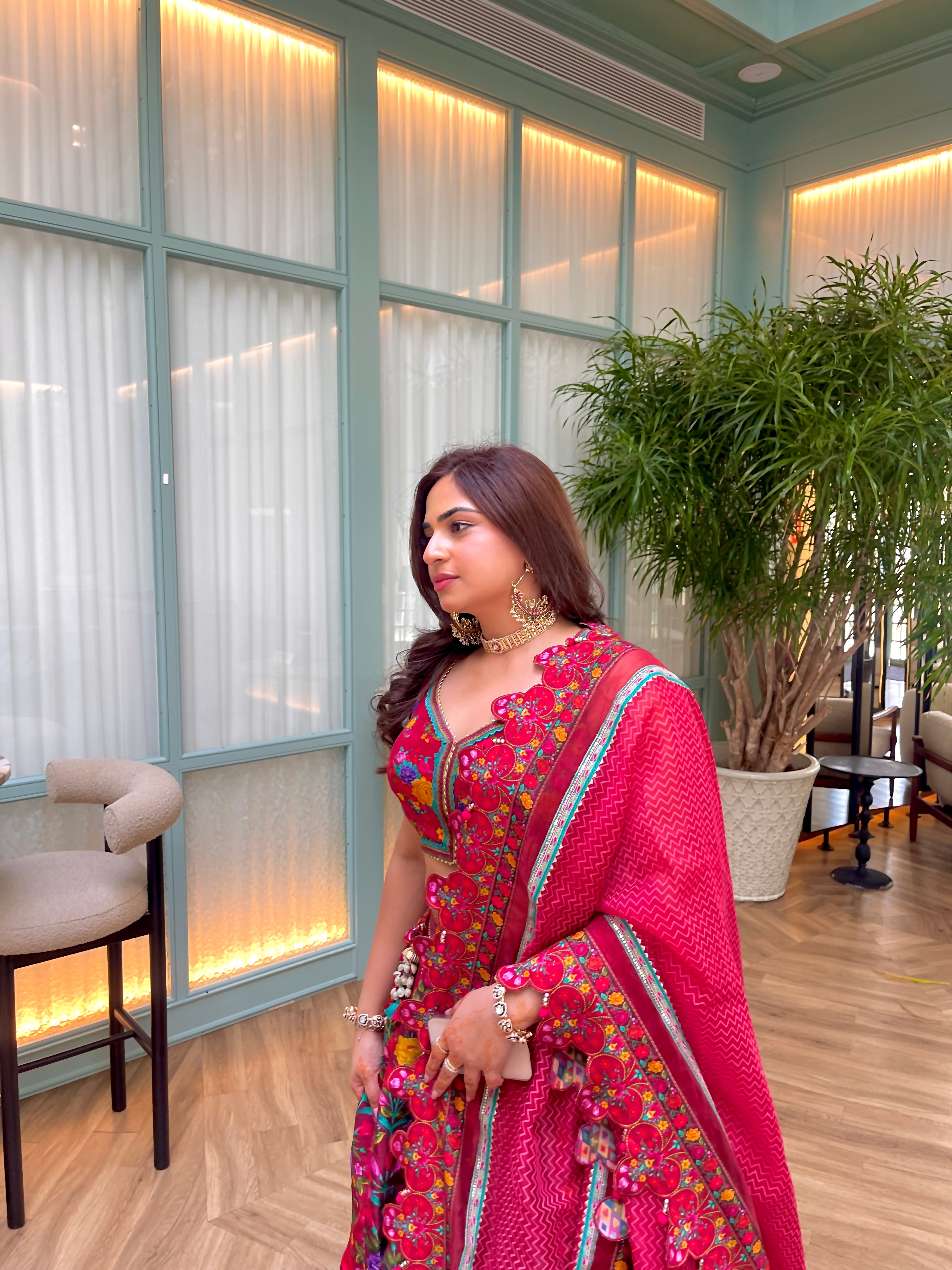 Anahita Ghai in our Dil Surkh Eedha Lehenga Set