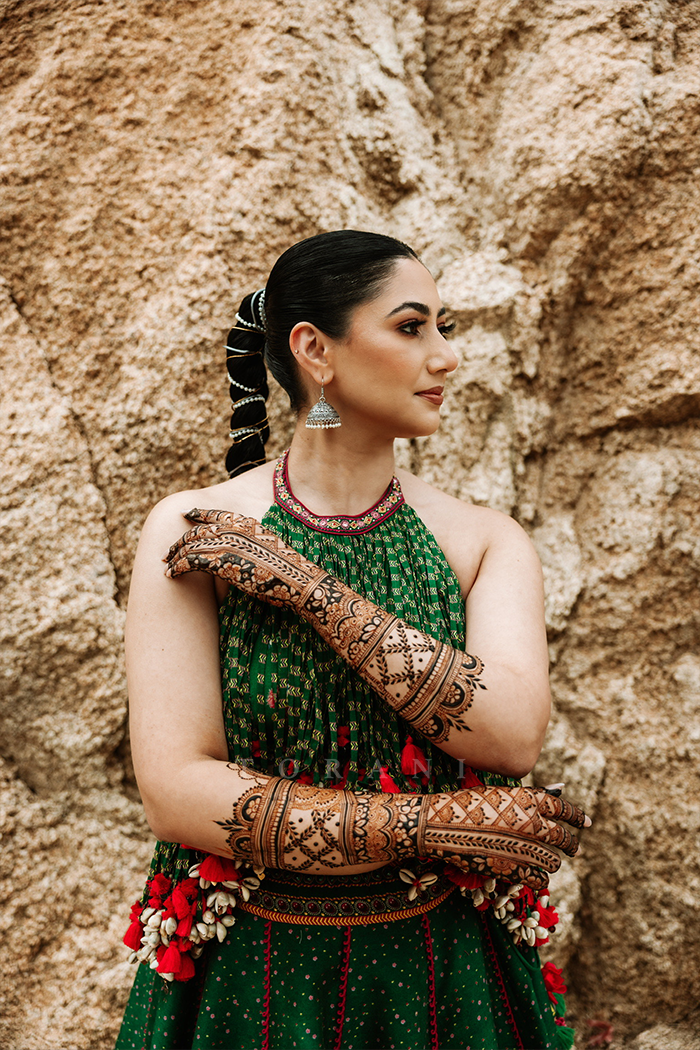 Gurlin Kaur With Her Partner in Our Panna Ashwamedha Lehenga Set & Badami Nadeen Kameez Set